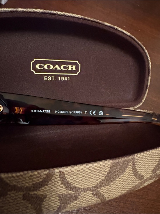 Coach Tortoise Oval 8336 Sunglasses with Brown Gradient Lenses NEW W/case main image 5
